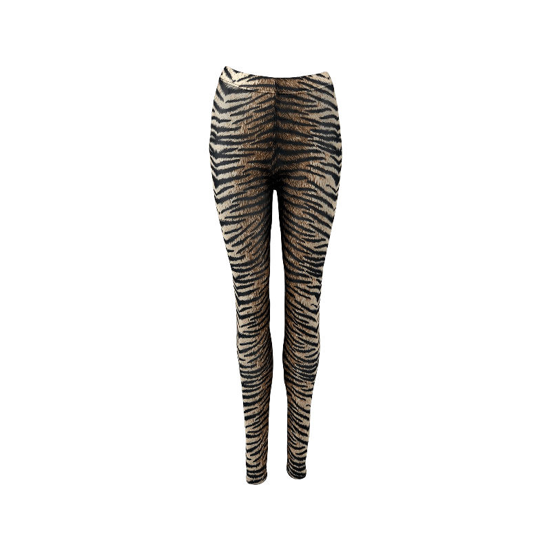 Black Colour Annie Mesh Leggings Tiger/Zebra