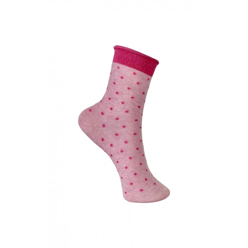 Black Colour Jo Dotted Sock Rose One Size