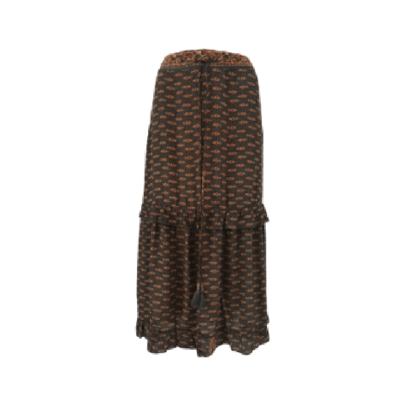 Black Colour Luna Ray Frill Skirt Oriental Grey