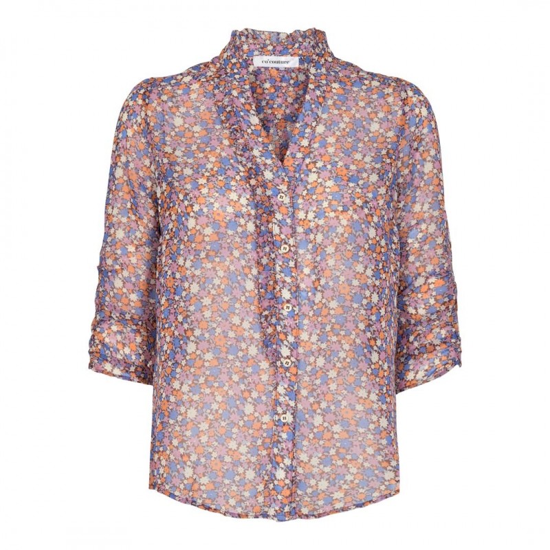Có Couture Amore Flower Frill Shirt Purple 
