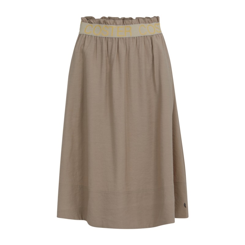 Coster Copenhagen Skirt With Elastic Tape At Waist Dark Sand 