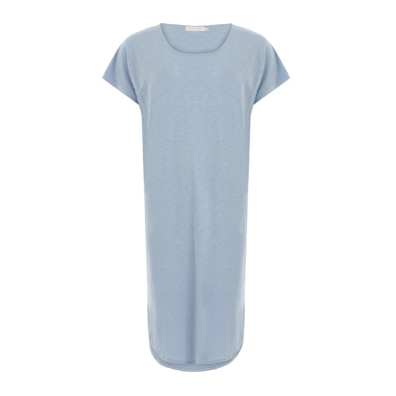 Coster Copenhagen T-Shirt Dress W. Short Sleeves Baltic Blue