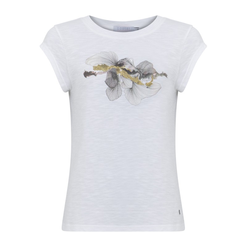 T-shirt fra Copenhagen | T-shirt With Abstract Flower Print White | MaMilla