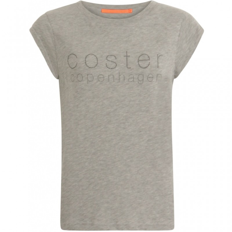 Coster Copenhagen T-shirt W. Coster Logo Light Grey Melange
