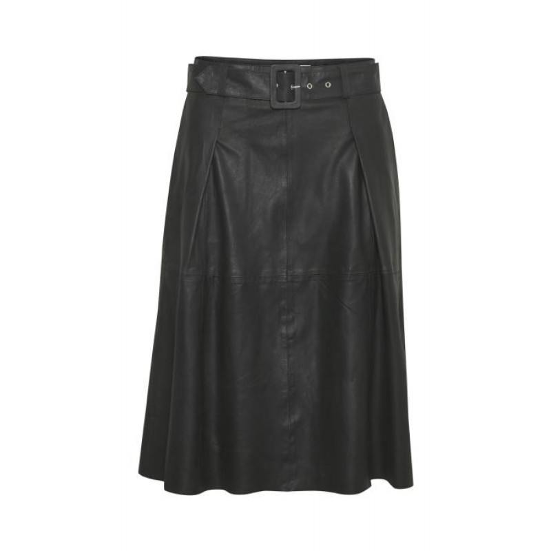 Denim Hunter Enzo Leather Skirt Black