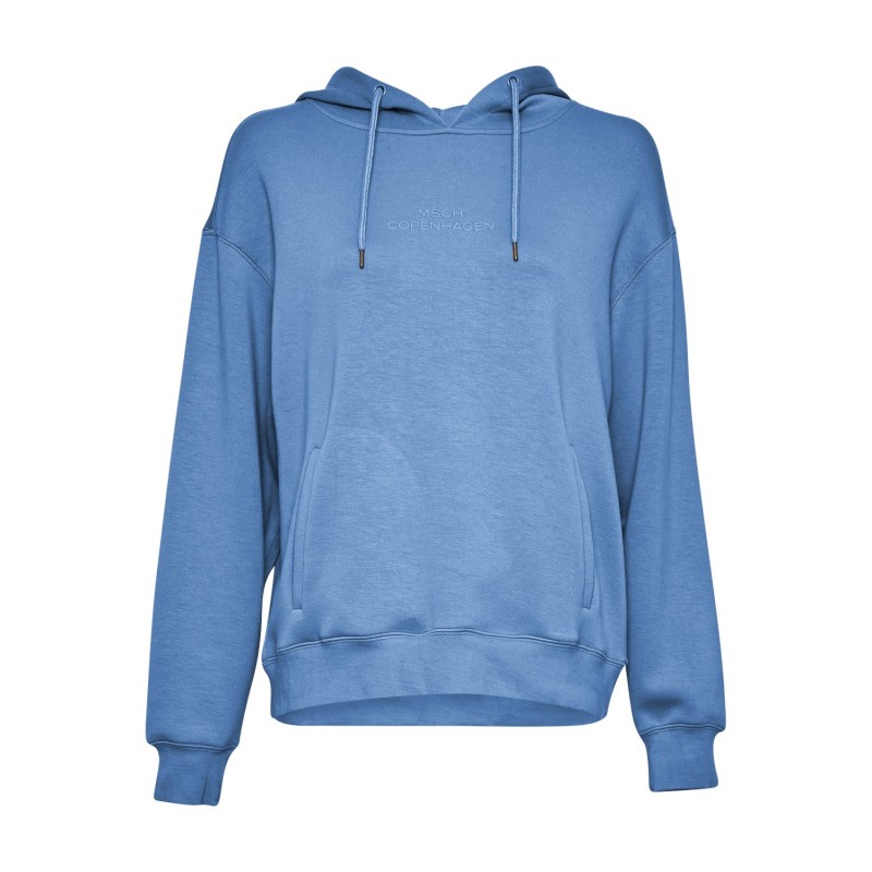 Moss Copenhagen Ima DS Logo Hood Sweatshirt S L Blue