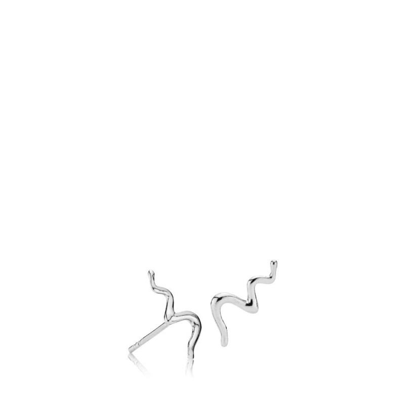 Sistie Young One Snake Earstud Shiny Silver