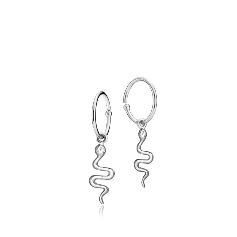 Sistie Young One Snake Earring Shiny Silver