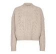 Co'Couture Jenesse Cable Crop Knit Bone
