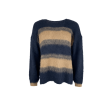 Black Colour Avery Brushed Jumper Navy/Frappe One Size