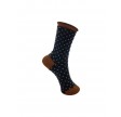 Black Colour Dottie Sock Navy Blue 