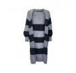 Black Colour Fabiola Long Knit Cardigan Grey/Grey