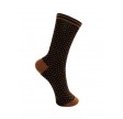 Black Colour Dot Sock Cobber Brown