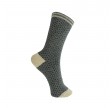 Black Colour Lolly Dot Sock Grey Gold