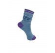 Black Colour Lolly Dot Sock Light Blue One Size
