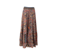 Black Colour Luna Frill Maxi Skirt Camel Tile