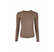 Black Colour Polly Long Sleeves Striped T-shirt Navy 
