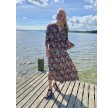 Black Colour Viola Floral Boho Dress Pink