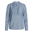 Co'Couture Callum Frill Placket Shirt Pale Blue 