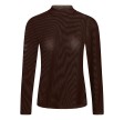 Co'Couture Mesh Turtleneck Blouse Mocca