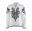Continue Asta Blouse With Embrodery White Black Embrodery
