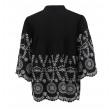 Continue Isa Embrodery Blouse Black Ground With White