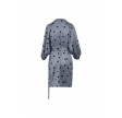 Coster Copenhagen Dress With Wide Sleeves In Grey/Blue Big Dot Print