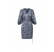 Coster Copenhagen Dress With Wide Sleeves In Grey/Blue Big Dot Print