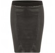 Coster Copenhagen Pencil Skirt In Leather W. Jersey Back Black