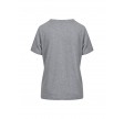 Coster Copenhagen T-shirt with Leo Lips Mid Sleeves Light Grey Melange