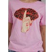 Coster Copenhagen T-shirt with Leo Lips Mid Sleeves Powder Pink