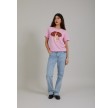 Coster Copenhagen T-shirt with Leo Lips Mid Sleeves Powder Pink