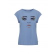 Coster Copenhagen T-shirt With Open Your Eyes Print Sea Shore Blue