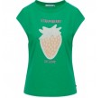 Coster Copenhagen T-shirt with Strawberry Of Love Print Intense Green