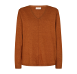 Freequent Claura V Pullover Roasted Pecan Melange