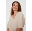 Freequent Lava Blouse Stripe Simply Taupe w. Off-White