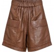 Gossia Thilla Leather Shorts Cognac