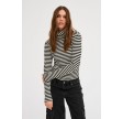 My Essential Wardrobe Dana Rollneck Blouse Black With Off White