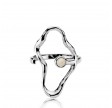 Sistie Bentsen Ring Shiny Silver W. White Agate