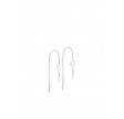 Sistie Sofie Chain Earrings Silver With Freshwater Pearl White