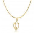 Sistie The Kiss Chain With Pendant Shiny Gold 45 CM