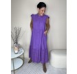 Y.A.S Viola SS Long Shirt Dress S. Deep Lavender