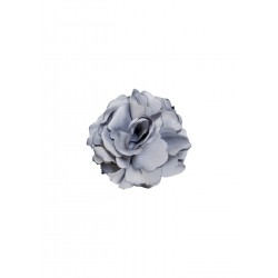 Black Colour Brooch/Clip Satin Flower Lt. Blue/Grey
