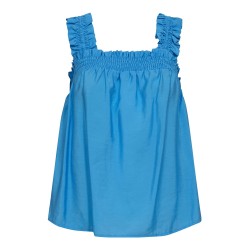 Co'Couture Callum Smock Strap Top Clear Blue
