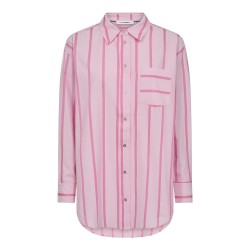 Co'Couture Tessie Stripe Oversize Shirt Bubblegum