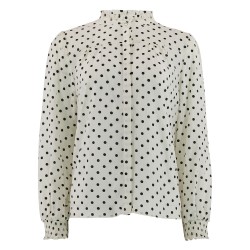 Continue Asta Dot Blouse Off White