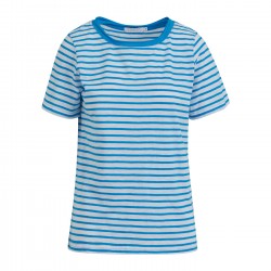 Coster Copenhagen T-shirt With Stripes Blue Lagune Stripe