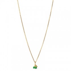 Enamel Copenhagen Necklace Cherry Grass Green Gold