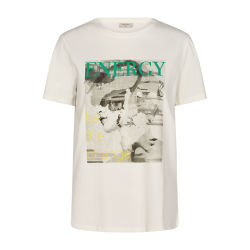 Freequent Fenjal Tee Off-White w. Pepper Green