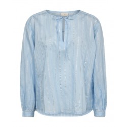 Freequent Simi Blouse Stripe Chambray Blue w. Silver